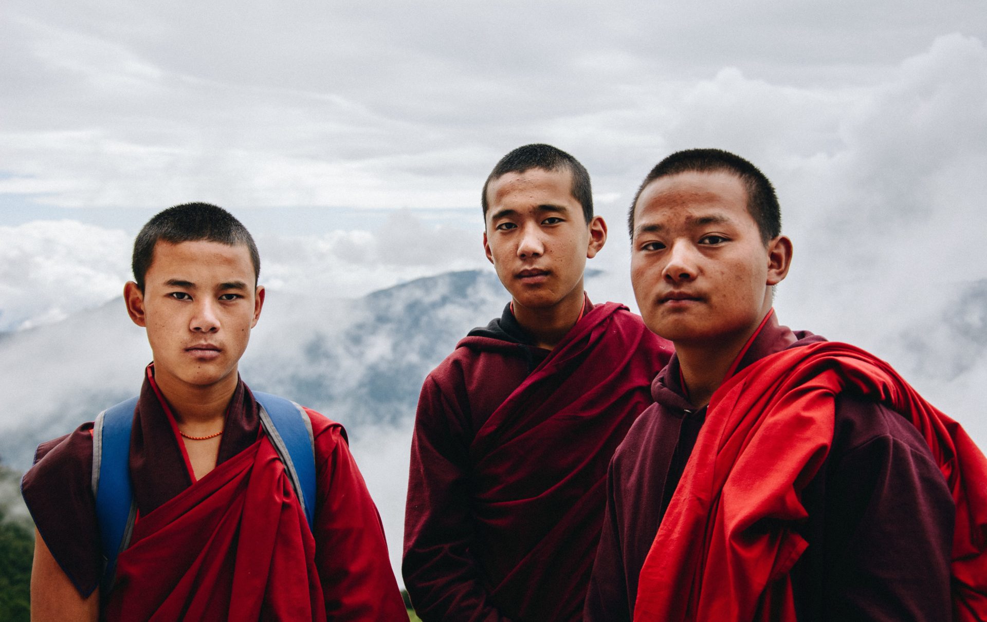 Bhutanese monks morning