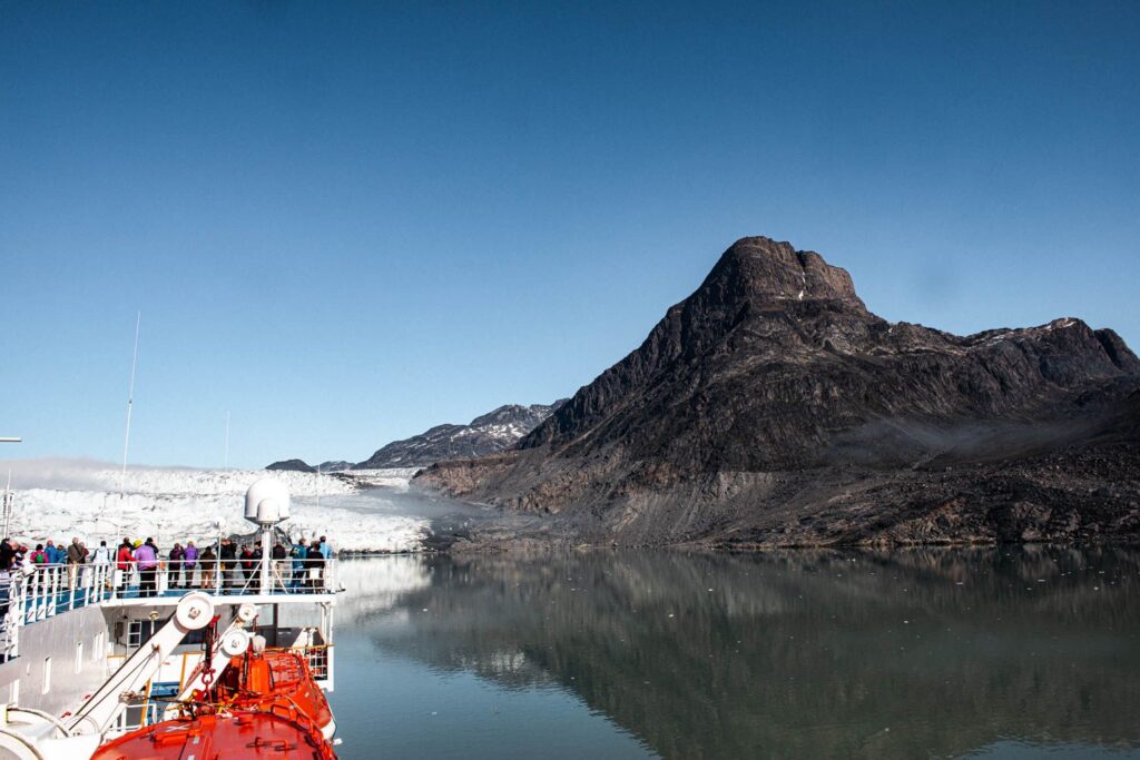 Aleyah Solomon looks out over a glacier